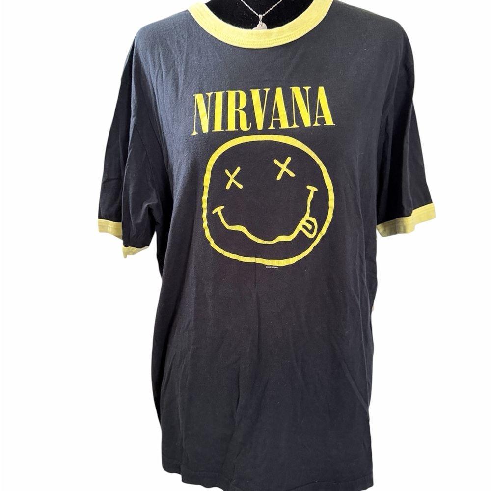 NIRVANA Black Shirt with Yellow Logo